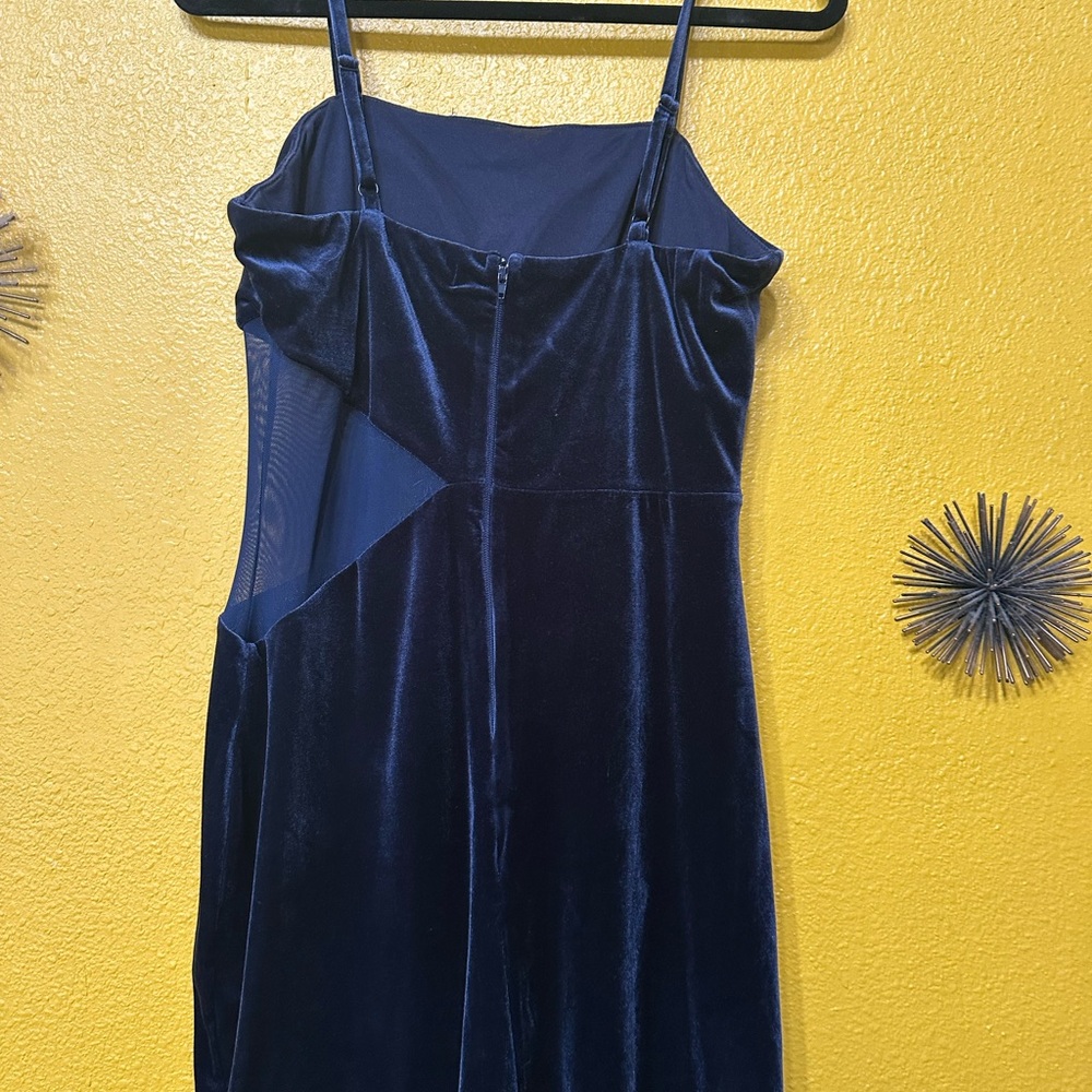 Trixxi Blue Velvet Prom Dress